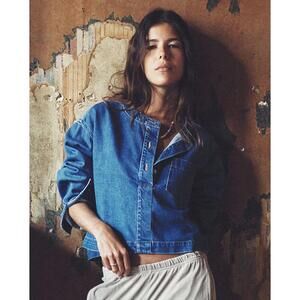 Xirena NICKY Popover Denim Shirt in Mid Blue - XS